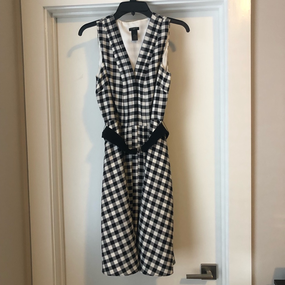 EUC Ann Taylor Loft Belted Gingham Dress